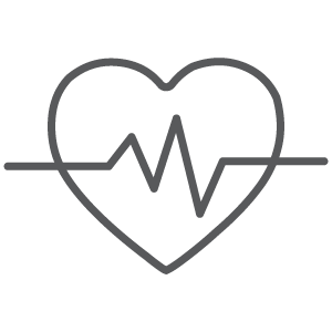 Icon of a heart for our work to improve people's health and wellbeing.