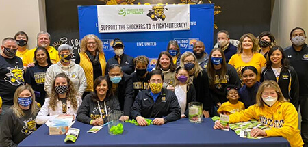 Wichita State University Men’s Basketball teamed up with Coaching for Literacy to host the #Fight4Literacy game on Feb. 12. Over $30,000 was raised for United Way’s childhood literacy efforts in Shocker neighborhood.