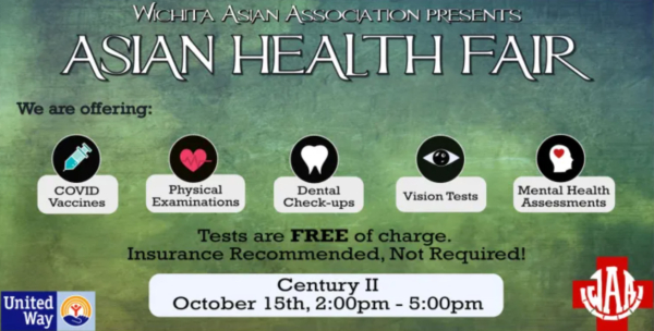 Event details for the 2022 Wichita Asian Association Health Fair on Saturday, Oct. 15, 2022. 