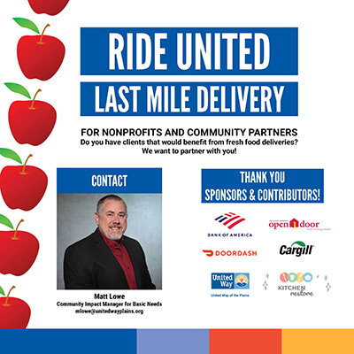 If you have a client who could benefit from Ride United: Last Mile Delivery, contact Matt Lowe, United Way Community Impact Manager for Basic Needs.