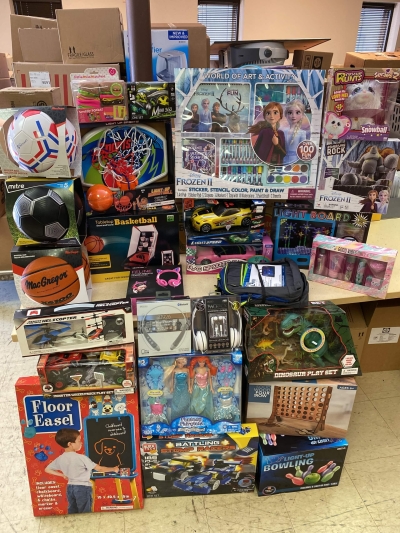Example of toys donated by Toys for Tots to United Way to distribute to nonprofits in Kansas.