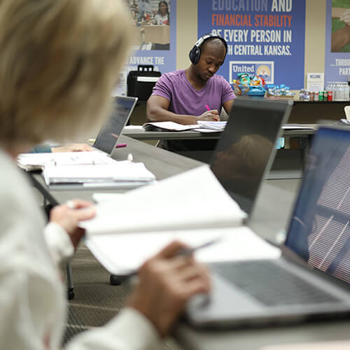United Way tax volunteers study and train to help community members file their taxes for free.